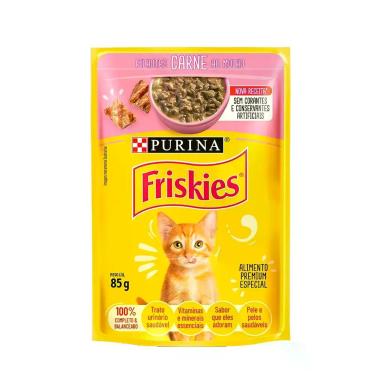 Imagem de Sachê Friskies Filhote Carne ao Molho 85g Purina Caixa Fechada com 15 