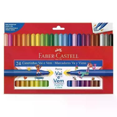 Imagem de Canetinha Hidrográfica Ponta Vai E Vem 150124vvzf 24 Cores - Faber Castell