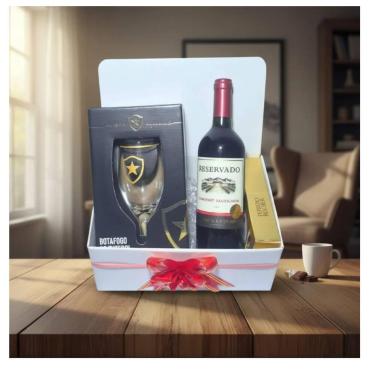 Imagem de Cesta Presente Times De Futebol Série Ouro Vinho Taça Bombom - Empório