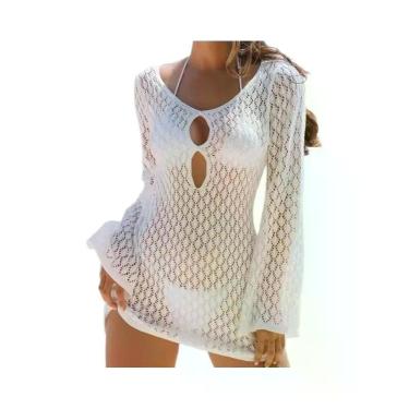 Imagem de Vestido De Praia Casual Com Decote Em V E Costas Descobertas Para Mulh