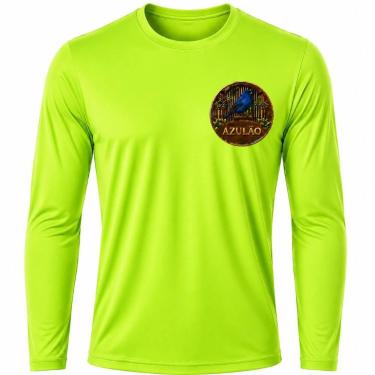 Imagem de Camisa Uv +50 Pássaro Azulão - Proteção Solar cor:Verde LimãoTamanho:G