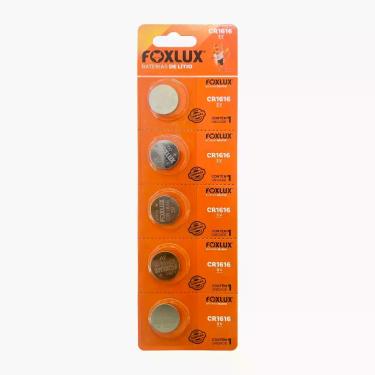 Imagem de Pilha Bateria Moeda 3V CR1616 Foxlux Lítio Kit com 5