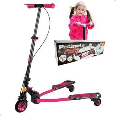 Imagem de Patinete 3 Rodas Meninas Infantil Ski Abre E Fecha Frog Brinquedo Bebe Ate 60kg