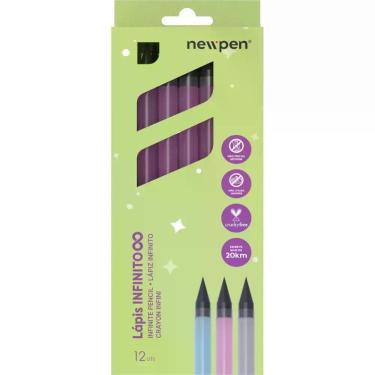 Imagem de Lapis Preto Redondo Infinito HB Rosa Translucido - Newpen