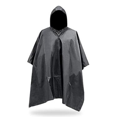 Imagem de Jueshanzj Capa de chuva para adultos, uma peça, para caminhadas, viagens, passeios ao ar livre, equitação, Preto, Tamanho Único