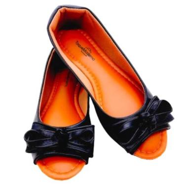 Imagem de Sapato Feminino Peep Toe Palmilha Confort Gel Premium - Sapatilha Feminina - Sapatilha Aberta na Frente (Preta, BR, Adulto, Numérico, M, 35)
