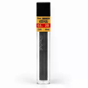 Imagem de Grafite Pentel Hi-Polymer Super 0,5mm H B 2B 3B 12 Unidades Lapiseira 
