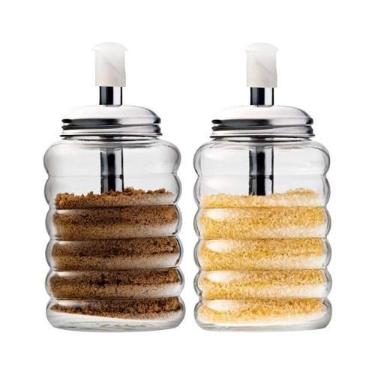 Imagem de KIT 6 Açucareiros de Vidro com Bico Dosador Inox Restaurante - Euro