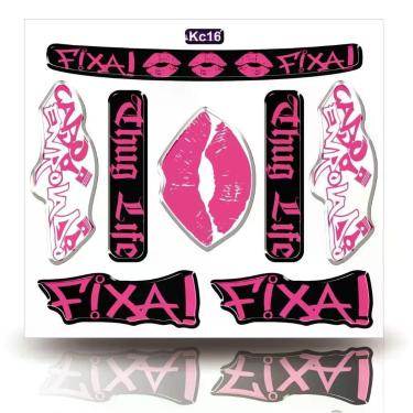 Imagem de Kit 09 Cartela Rosa Adesivos Carro Moto Caminhão Bike Atacado Rosa