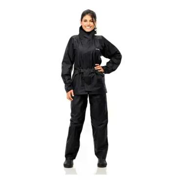 Imagem de Capa De Chuva Pantaneiro Nylon Luxo Forro Gola Feminino, Preto, G