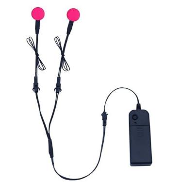 Imagem de YnGia Olhos de LED para máscara esqueleto fantasma gato preto aranha abóbora árvore assustadora, painéis EL luz para cosplay DIY decoração de festa temática (rosa, 20 mm)
