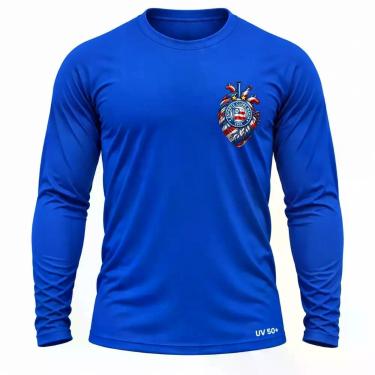 Imagem de Camisa Uv +50 Bahia Torcedor Coração Tricolor cor:Azul RoyalTamanho:G1
