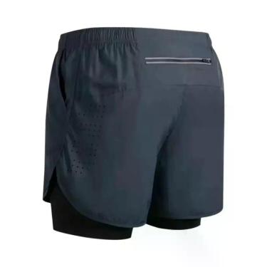 Imagem de Shorts De Ginástica Masculinos 2 Em 1 De Secagem Rápida Para Corrida E