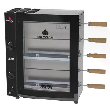 Imagem de Forno Assador Rotativo Action Progás a Gás 5 Espetos Bivolt PRAC-05T P