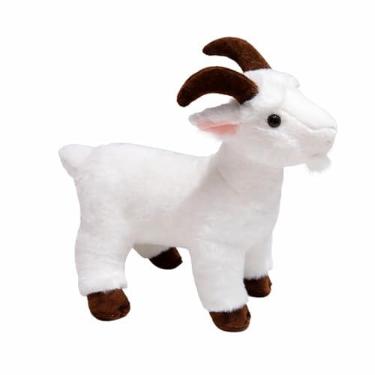 Imagem de Cabra Pelúcia Realista, Cabritinho Fofo Bode Presente Brinquedo Macio (Branco, 40cm)