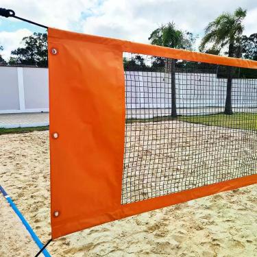 Imagem de Rede Beach Tennis e Volei com banda lateral Zaka Laranja 8,60m x 1m