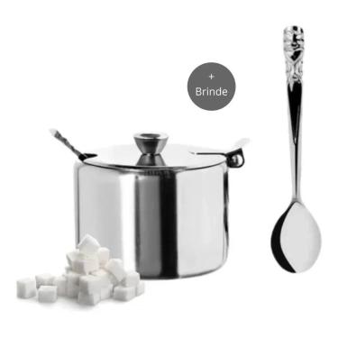 Imagem de Mini Açucareiro Inox 200ml com Colher - Zein