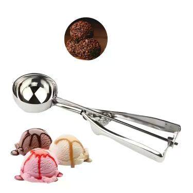 Imagem de Colher de Sorvete 5831 com Ejetor Aço Inox Resistente para Servir Sorvetes e Açaí Ke Home