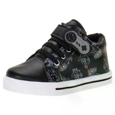 Imagem de Tênis infantil cano alto lindo jú 502477, Preto, Cinza, 22