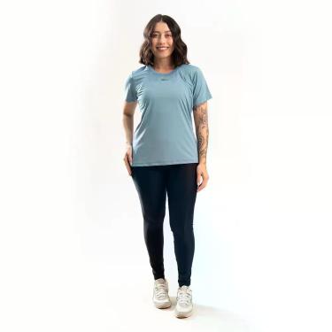 Imagem de Camiseta Baby Look Feminina Academia Esportiva Premium Azul Marinho G 