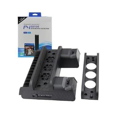 Imagem de Base Vertical Carregador 2 USB Suporte Para 12 Jogos Cooler Para Playstation 4 PS4 Slim Pro