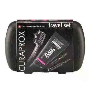 Imagem de Kit de Viagem Curaprox Black Is White 1 Escova Dental + 1 Creme Dental