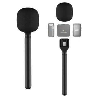 Imagem de Kimyoaee Suporte magnético para microfone DJI Mini/Mic 2/3 com alça para entrevista, lapela e adaptador magnético, suporte portátil