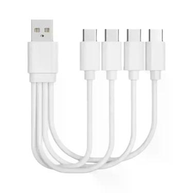 Imagem de Cabo De Carregamento Multi USB 4 Em 1 Curto De 20cm Tipo C Micro USB D