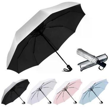 Imagem de Guarda-chuva de viagem compacto SIEPASA UV Protection prata/preto