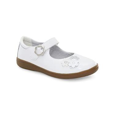 Imagem de Stride Rite Sapatilha Mary Jane adaptável Holly para meninas, Patente branca, 13 Wide Little Kid