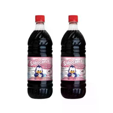 Imagem de 2 Uni Groselha Zero Açúcar Xarope Saborama Diet 970ml