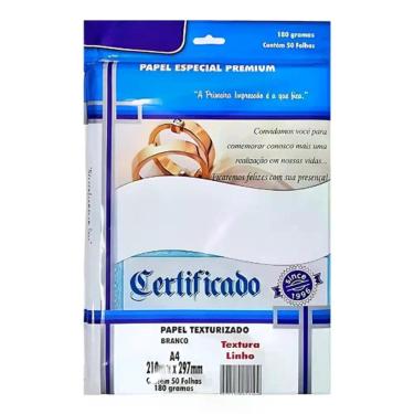 Imagem de Papel Branco Textura Linho 180g/m² A4 Branco Branco - Sem marca