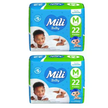 Imagem de Kit C2 Fralda Infantil Jumbinho M C/22 - Mili