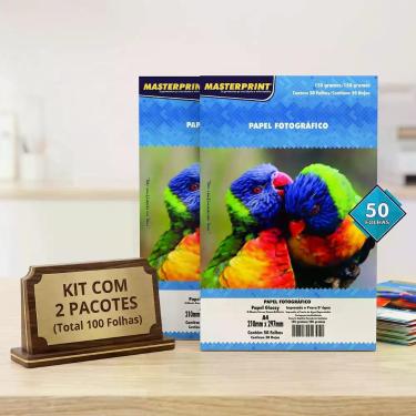 Imagem de Kit de Papel Glossy Brilhante 150g A4 para Fotos e Personalizados - ma