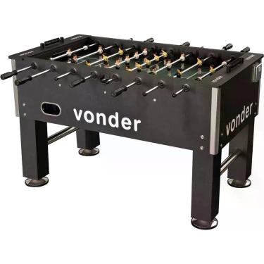 Imagem de Mesa de Pebolim Vonder Profissional com 5 Bolas MDF Pés em Polipropileno Cromado 140cm X 78cm X 87cm