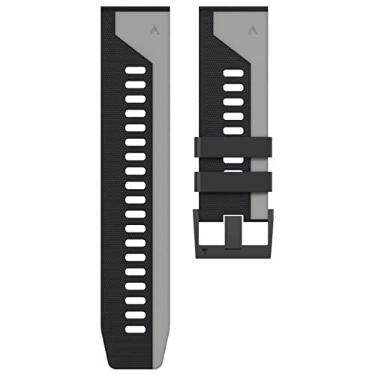 Imagem de DFAMIN 22 26MM silicone QuickFit pulseiras de pulseira para Garmin Fenix 7 7X 6X 6Pro EPIX Banda Easyfit Fenix5 5X 935 945 Pulseira de Smartwatch (Cor: Preto Gary, Tamanho: QuickFit 22mm)
