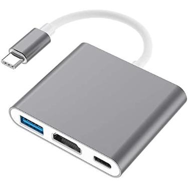 Imagem de Adaptador 3x1 USB 3.1 Type-C Thunderbolt x Hdmi USB 3 Tipo C