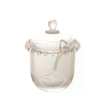 Imagem de Açucareiro Com Colher Cristal Coração Lyor 9,5x12cm