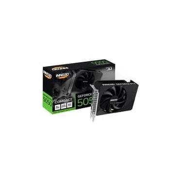 Imagem de Placa de Vídeo Inno3D RTX 5050 COMPACT Nvidia GeForce. 8GB, GDDR6, 128bits, DLSS 4, Ray Tracing - N50501-08D6-174080N