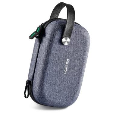 Imagem de UGREEN Estojo rígido organizador de viagem para eletrônicos, bolsa organizadora de cabo de camada dupla, estojo de transporte para disco rígido externo compatível com WD Segate Toshiba,