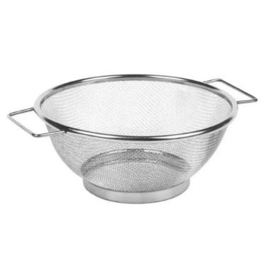 Imagem de Escorredor de frutas aroz massas multiuso inox com alça 25cm uny home,