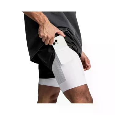 Imagem de Shorts Masculinos 2 Em 1 De Secagem Rápida, Respiráveis, De Camada Dup