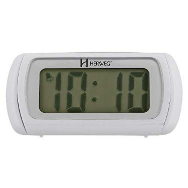Imagem de Despertador Digital Branco Luz Noturna Herweg Moderno 2916-21
