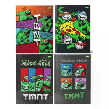 Imagem de Caderno Escolar Brochura Grande Jandaia 80FLS Tartarugas Ninja 1 Matér