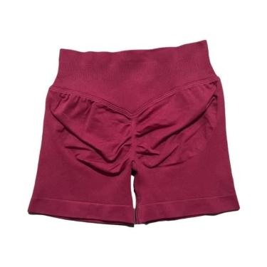 Imagem de Shorts De Yoga E Corrida Femininos De Cintura Alta Sem Costura, Elásti