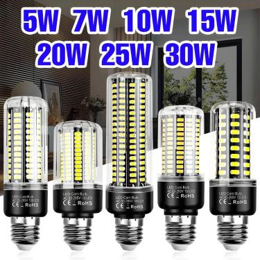 Imagem de Lâmpada LED 30W E27 E14 Tipo Milho Para Teto Lustre Sem Piscadas Luz F