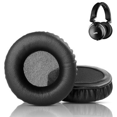 Imagem de DowiTech Almofadas auriculares de substituição profissional compatíveis com AKG K182 K182 Almofadas auriculares para fone de ouvido com couro amigo da pele e espuma viscoelástica