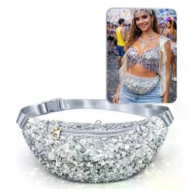 Imagem de Pochete Paetê com Glitter Bloquinho de Carnaval (1 Und) - YA Accessori