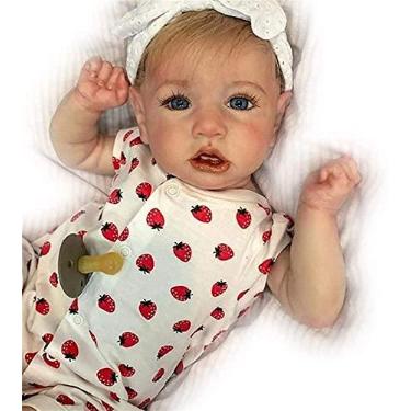 Imagem de Boneca bebe Reborn,Bonecos Renascidos Boneca de Silicone menina Realista,20 Polegadas de 50 cm Boneca de Natal Fofa Completa de Vinil de Silicone Macio Boneca Recém-nascida,2,menino