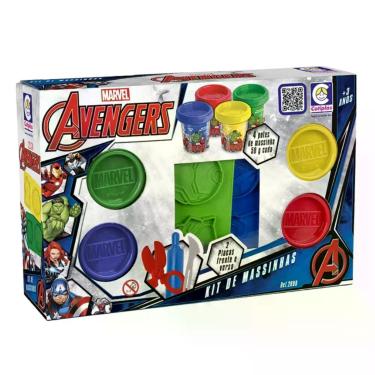 Imagem de Kit de Massinhas com Plaquinhas dos Avengers Vingadores Brinquedo Infa